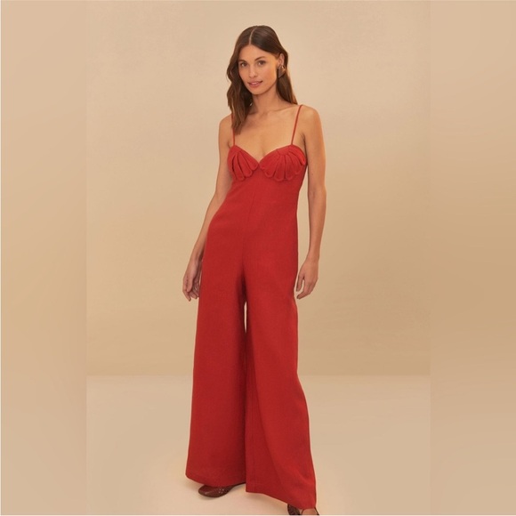 FARM Rio Pants - Farm Rio: Red Petals Bodice Euroflax
Premium Linen Jumpsuit DT